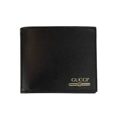 Gucci Gold Logo Black Bifold Wallet