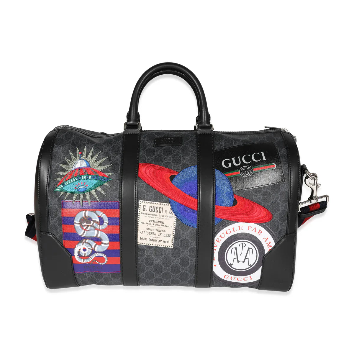 Supreme Gucci Night Courrier Carry-On Duffle Soft Gg Black/Grey