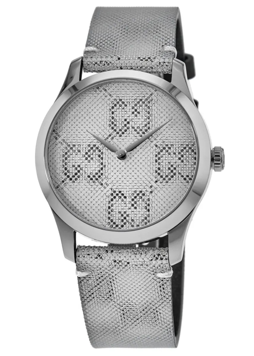 Gucci G Timeless Swiss Quartz White Hologram Leather Watch