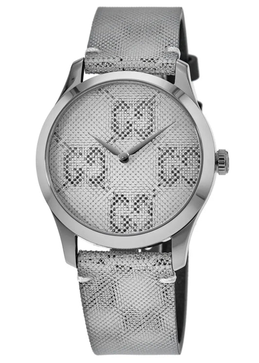 Gucci G Timeless Swiss Quartz White Hologram Leather Watch