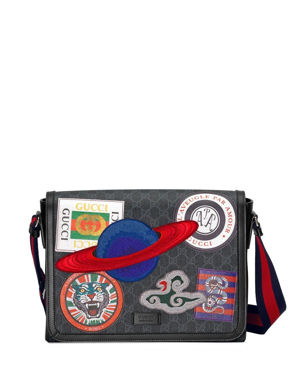 Gucci Night Courrier Gg Supereme Flat Messenger Bag