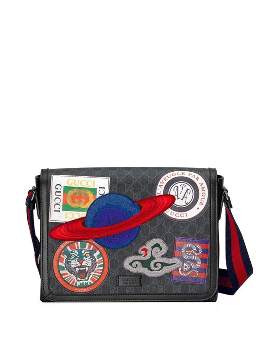 Gucci Night Courrier Gg Supereme Flat Messenger Bag