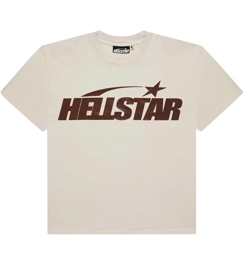 Hellstar Classic T-Shirt (Gel Print) White/Brown