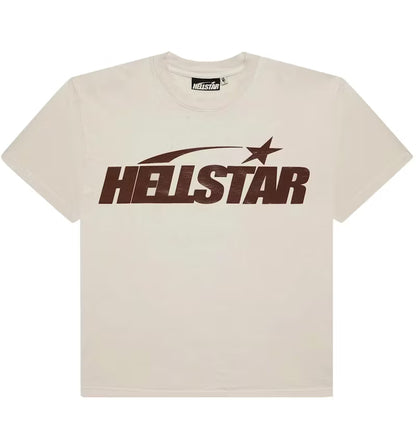 Hellstar Classic T-Shirt (Gel Print) White/Brown