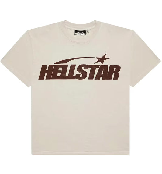 Hellstar Classic T-Shirt (Gel Print) White/Brown