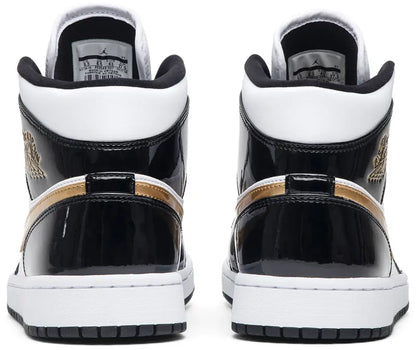 Jordan 1 Mid Patent Black White Gold (PS)