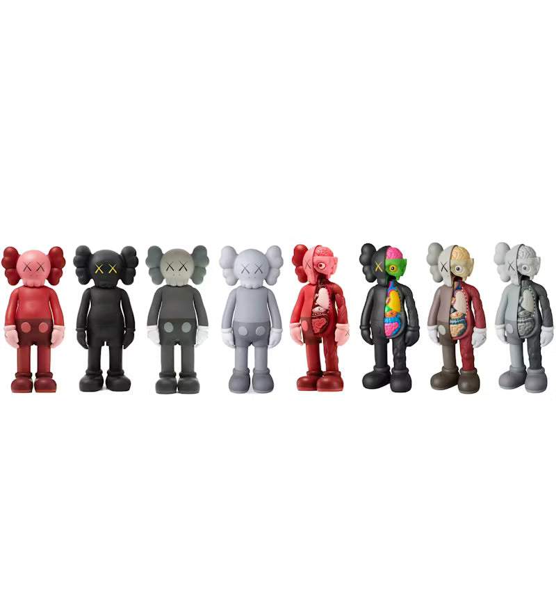 KAWS Companion Flayed & Companion Open Edition Vinyl Figure Black/Blush/Brown/Grey Set