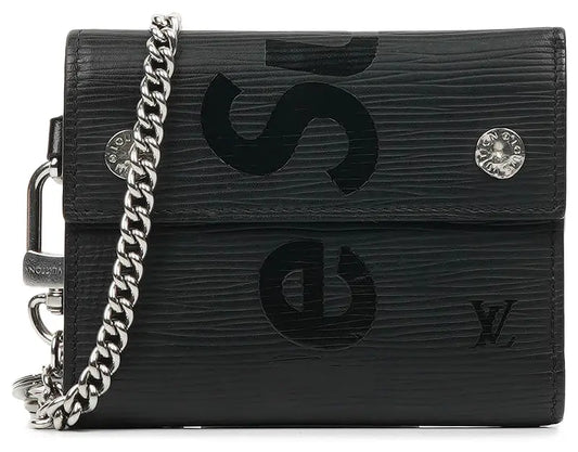 Louis Vuitton X Supreme Chain Wallet Epi Black