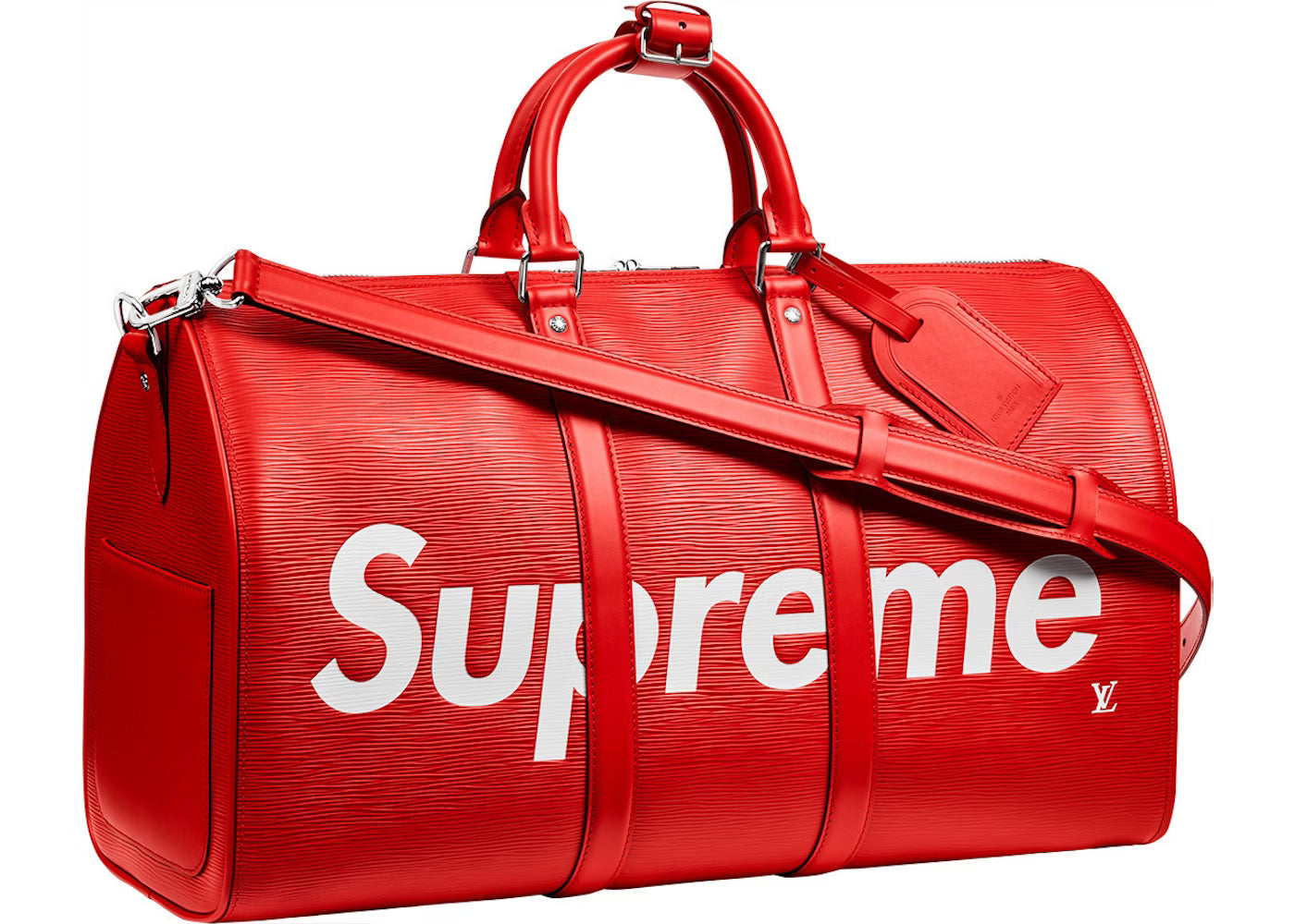 Louis Vuitton X Supreme Keepall Bandouliere Epi 45 Red