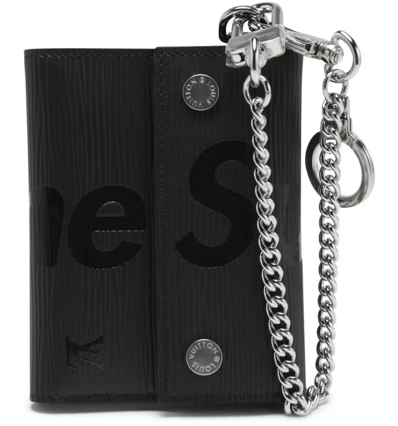 Louis Vuitton X Supreme Chain Wallet Epi Black