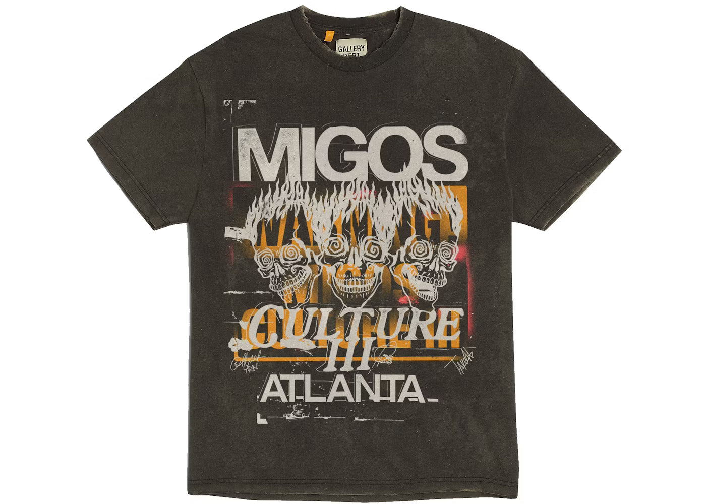 Gallery Dept Migos X For Culture Iii Three Skulls T-Shirt Washed Black