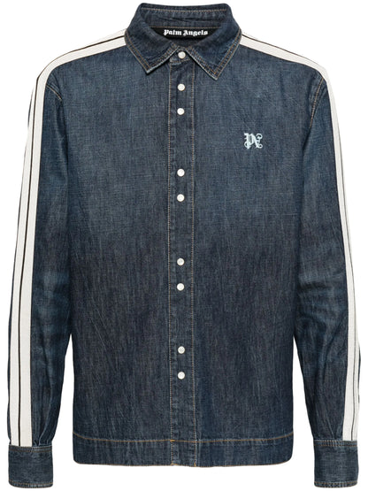Palm Angels Denim Monogram Track Casual Jacket Parka