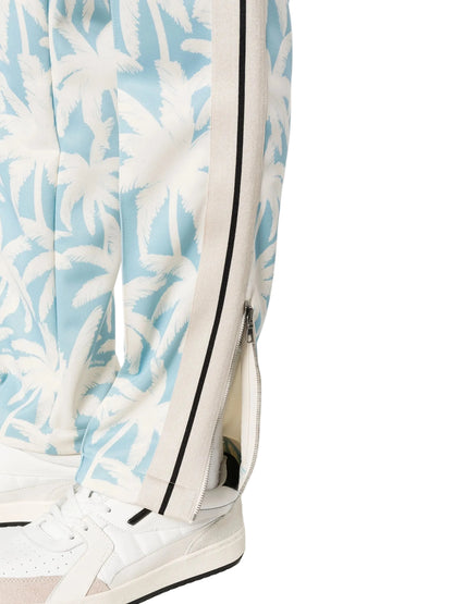 Palm Angels Palm Print Track Pants Allover Light Blue