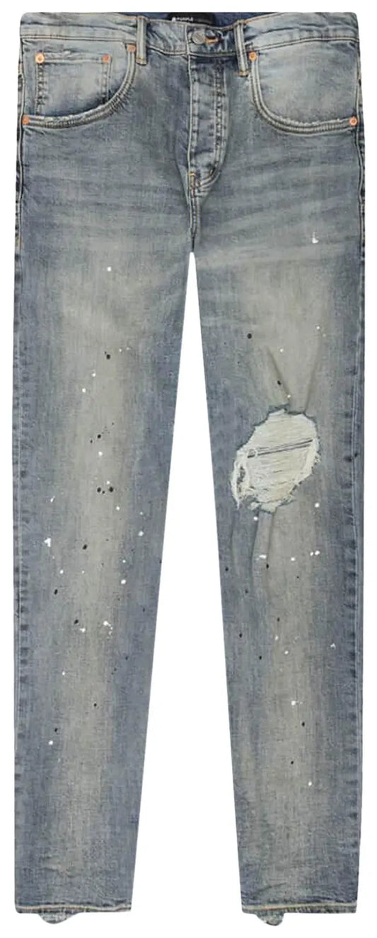 Purple Brand Jeans Azul Slim Broken Knees