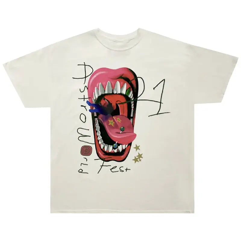 Travis Scott Mouth T-Shirt White