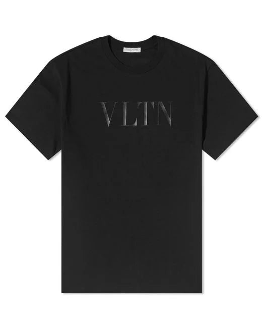 Valentino Vltn Logo Embroidered Crewneck T-Shirt Black
