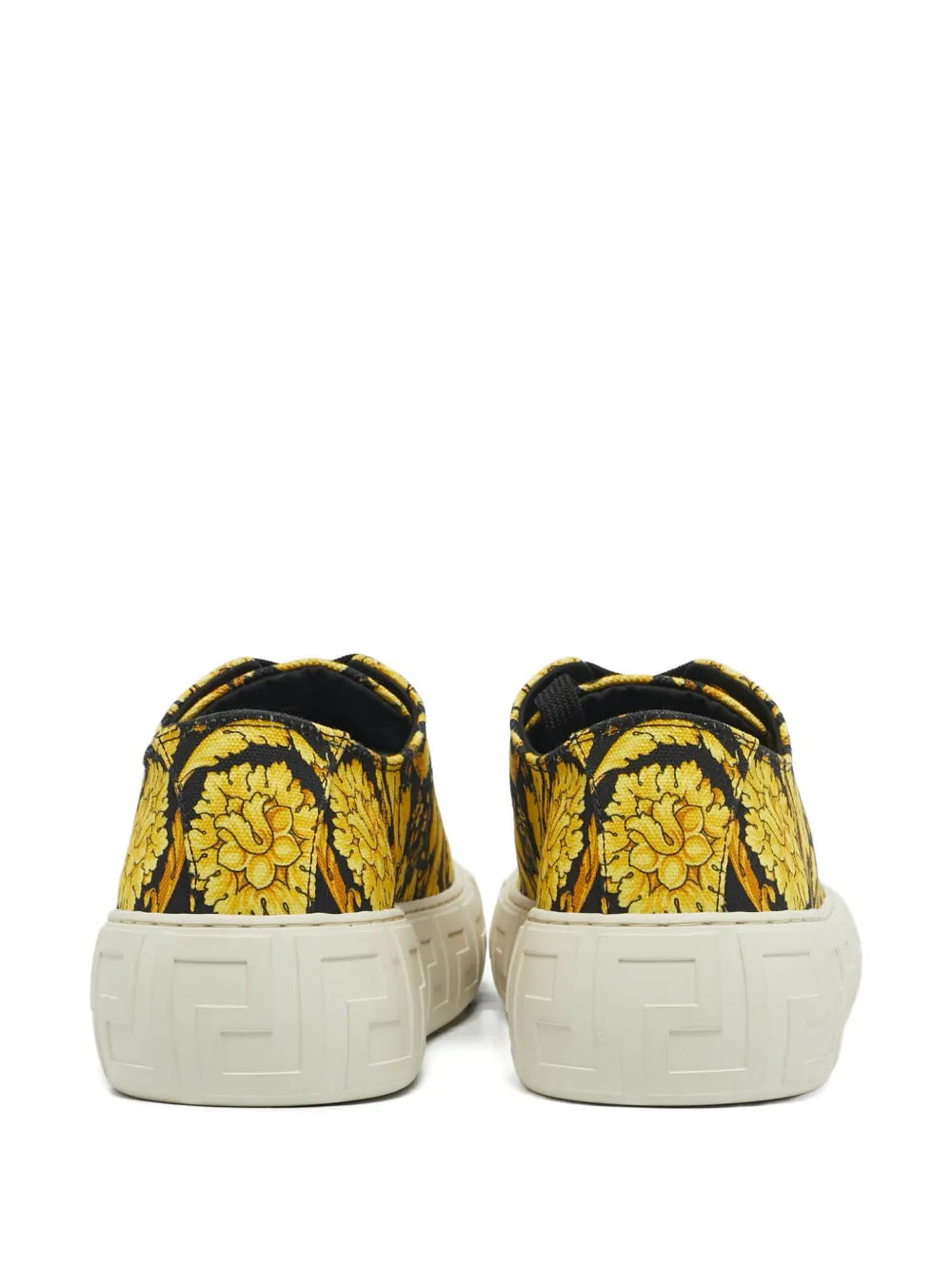 Versace Greca Barocco Print Low Top Yellow Black White