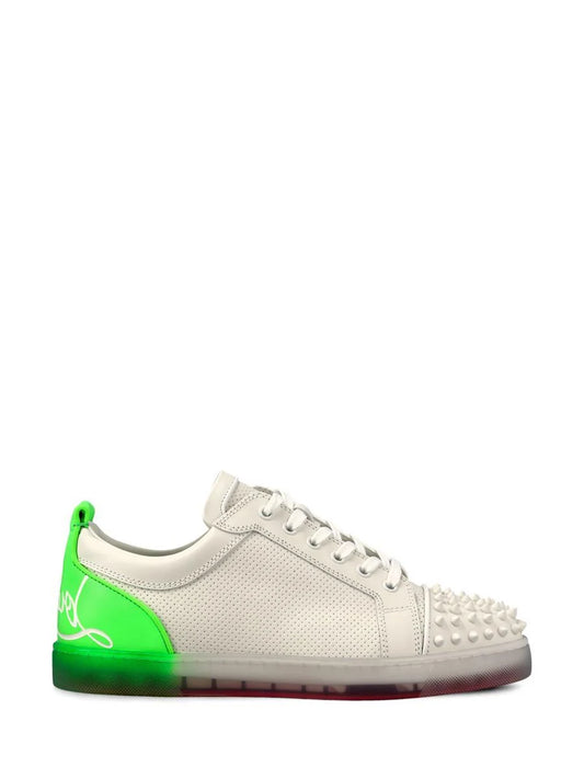 Christian Louboutin Fun Louis Junior Flat Low 'White Fluo Green '