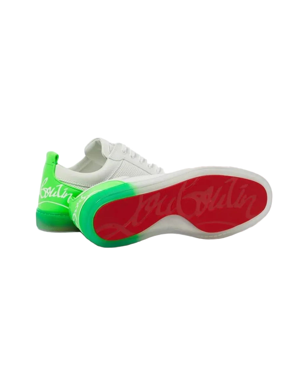 Christian Louboutin Fun Louis Junior Flat Low 'White Fluo Green '